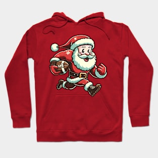 Retro Santa Claus Football Player Hoodie